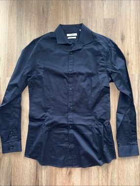 Jack & Jones European Fit Navy Dress Shirt